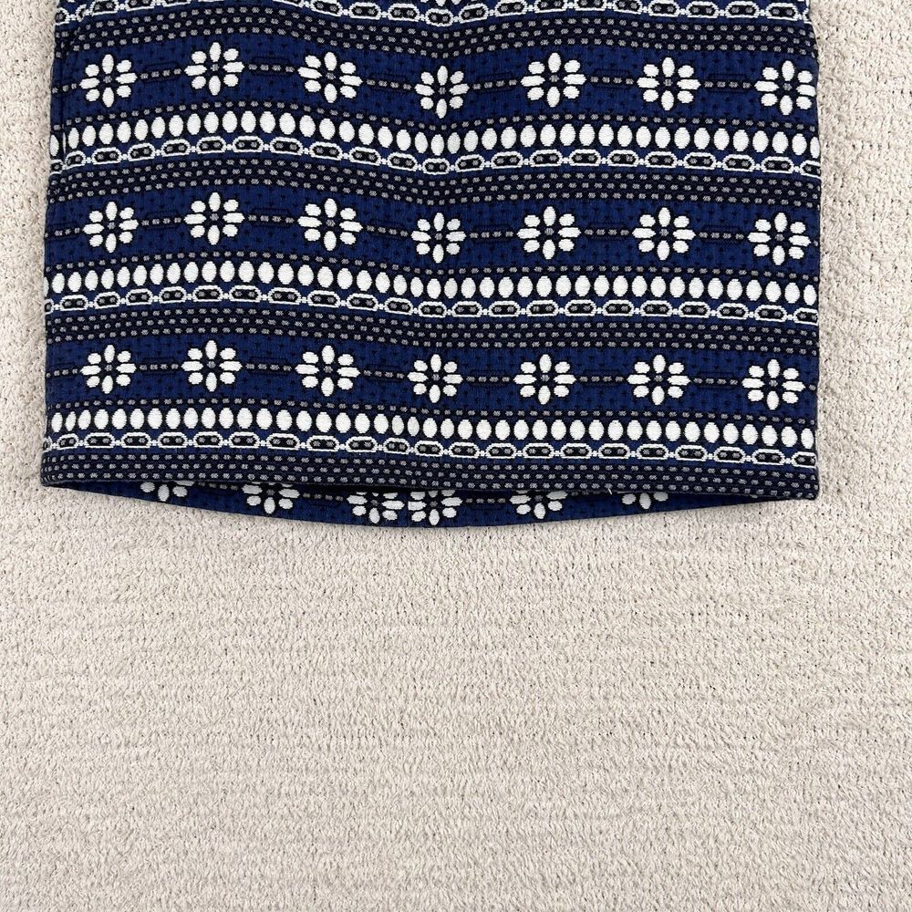 J. Crew Skirt Womens 6 Blue Floral Jacquard Lined Pencil Mini Back Zip Pockets - Picture 7 of 15